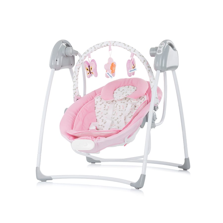 Elektrische babyschommel 2 in 1, schommelstoel roze | Sevils